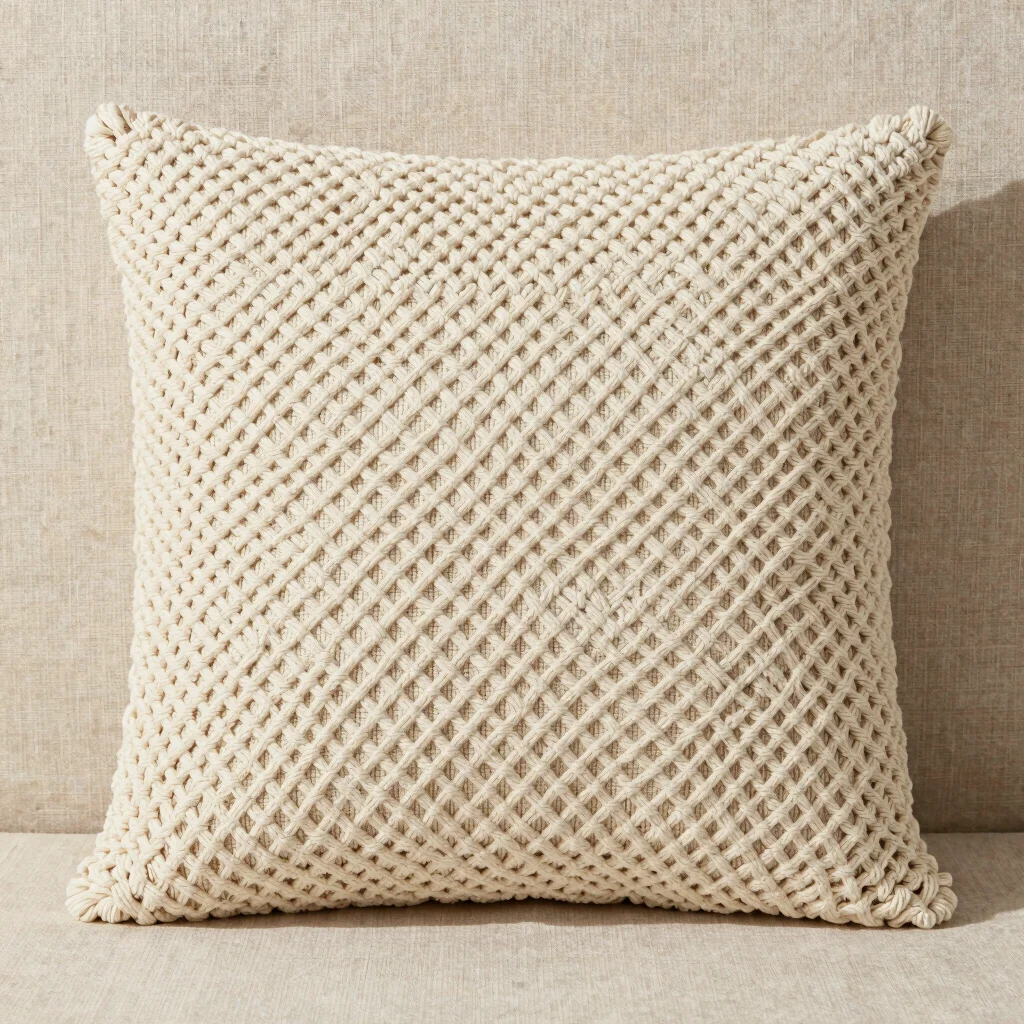 Lotus Knot Macrame Cushion Cover